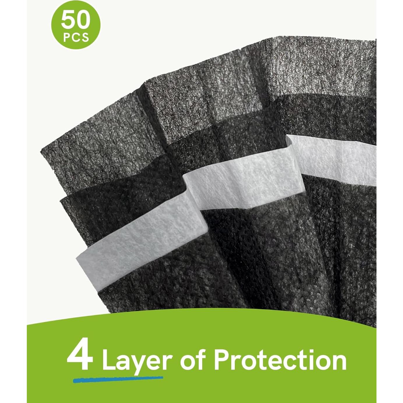 Mascarillas desechables EcoGuard 4 capas grado médico 50 unidades