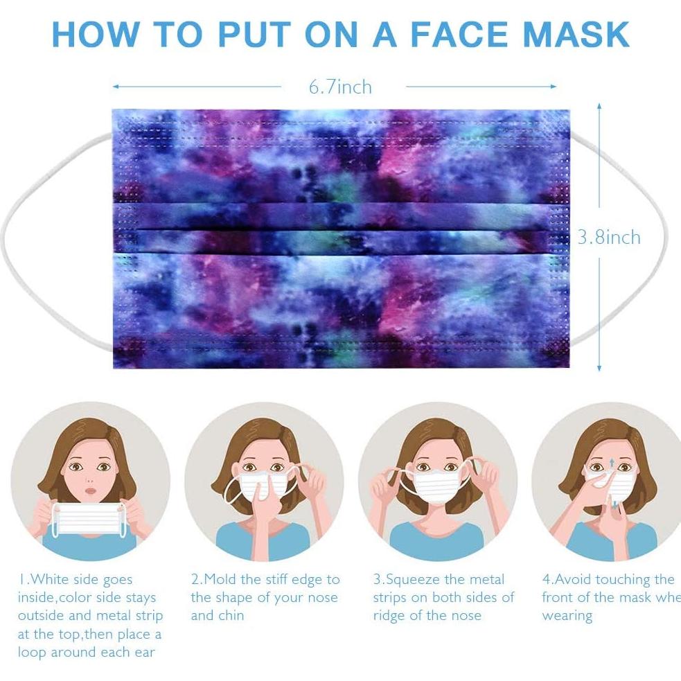 Mascarillas Desechables 3 Capas NVGSN - 100 Pcs Coloridas