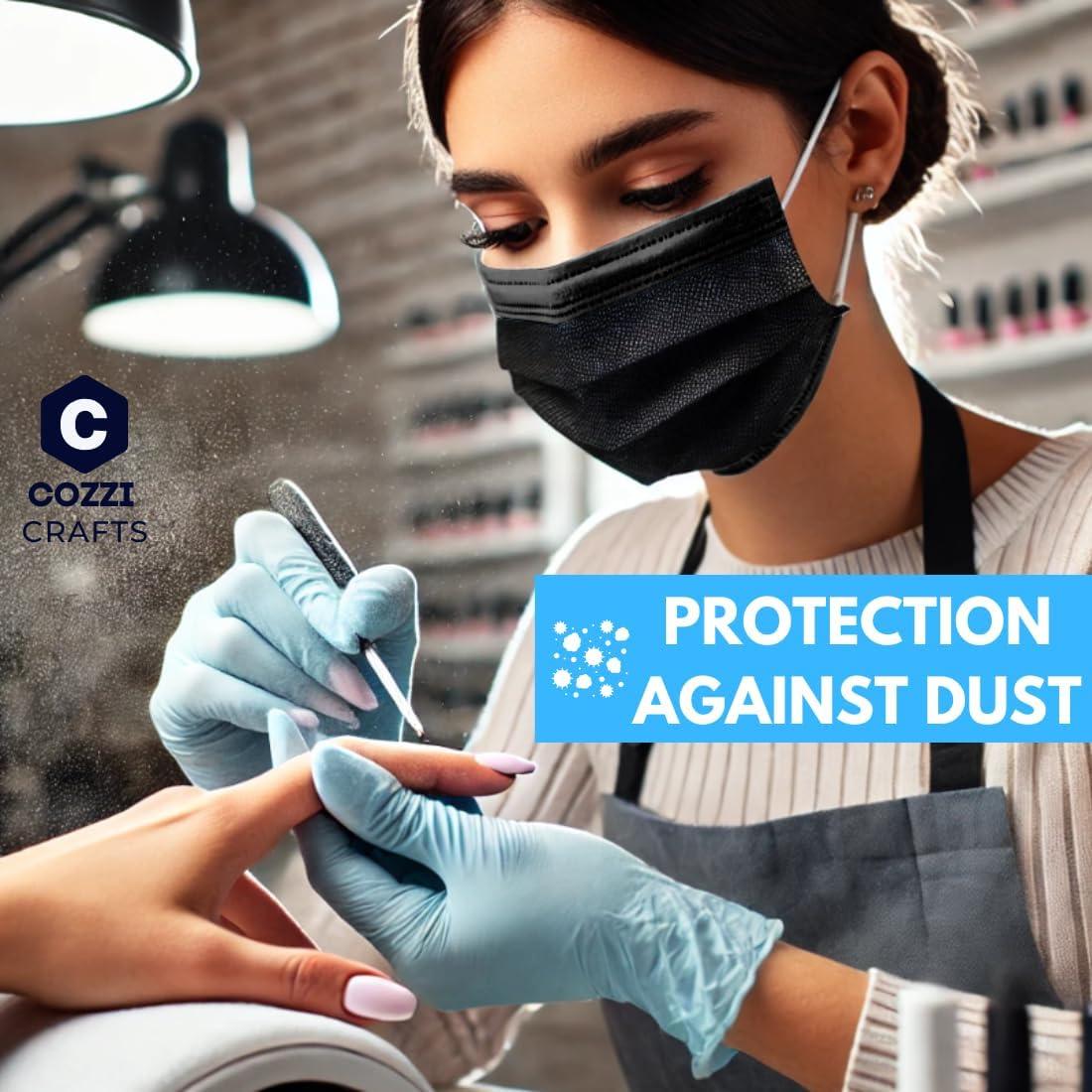 Mascarillas Negras Desechables 3 Capas Cozzi Crafts 100 Pk