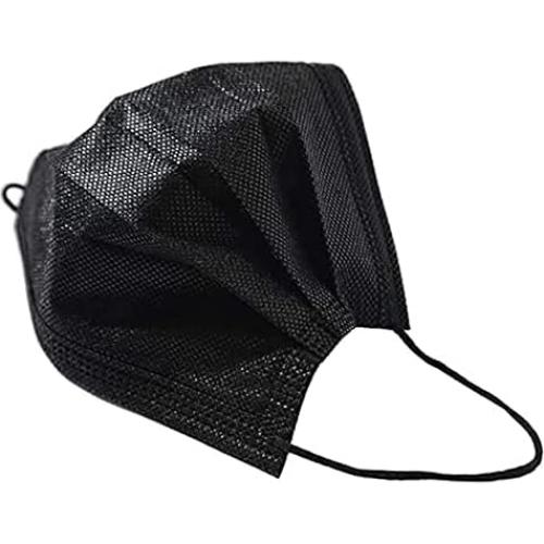 Face Masks, 25 Pack, Black, 3-Ply, Disposable