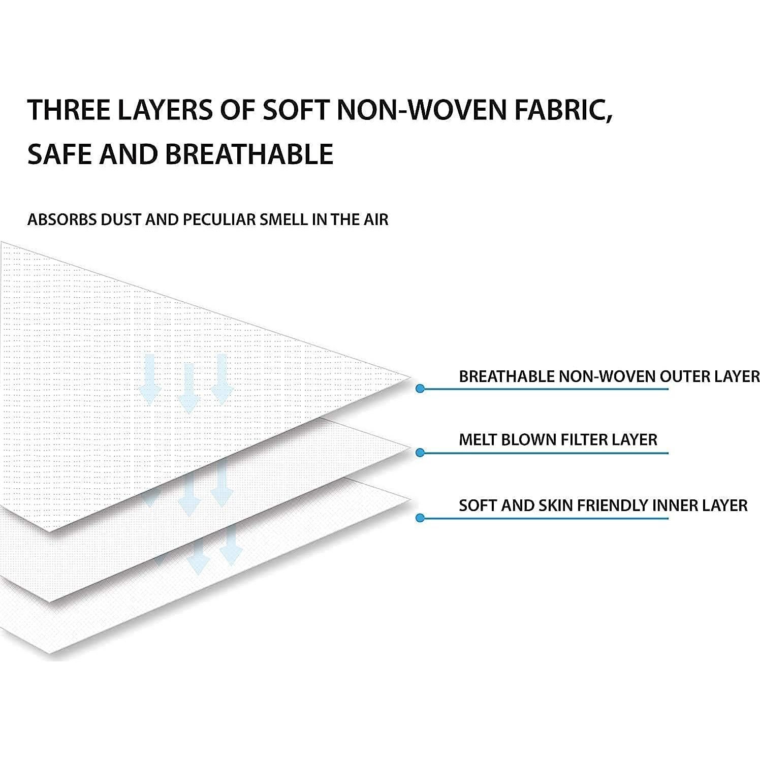 Face Masks, 25 Pack, Black, 3-Ply, Disposable