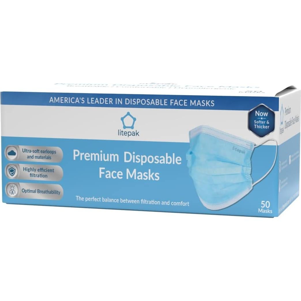Mascarillas Desechables Litepak 500pcs 3 Capas Azul