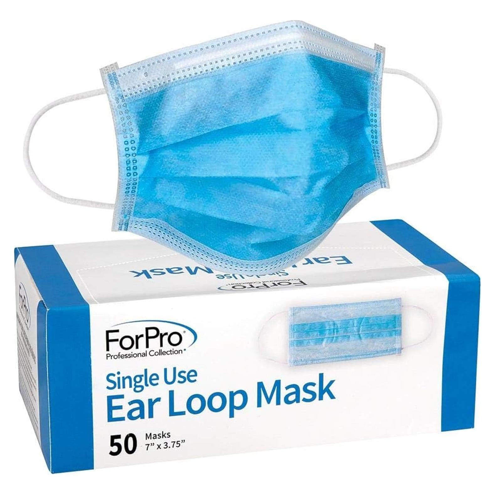 Mascarillas Desechables ForPro 3 Capas 50 Unidades Azul