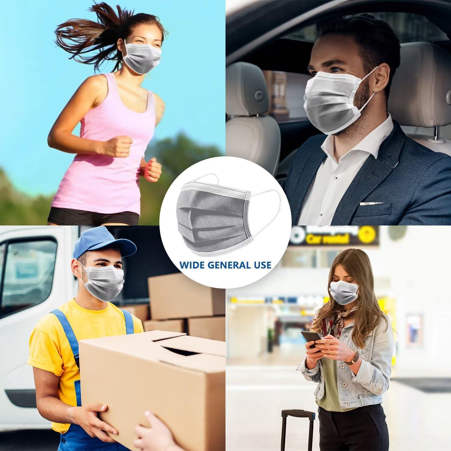 Mascarillas Desechables Grises 3 Capas 100 Unidades Fancrout