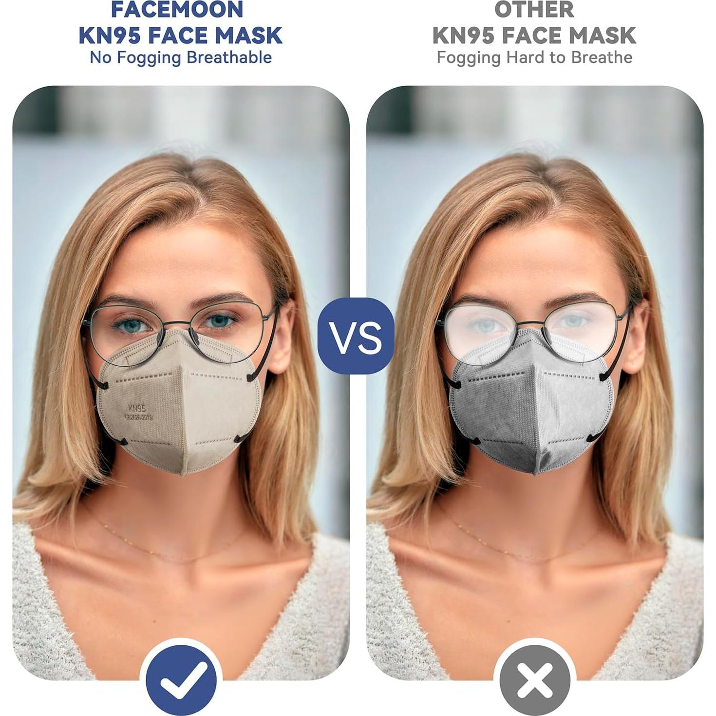 Mascarillas KN95 Desechables 100 Piezas Multicolor 5 Capas