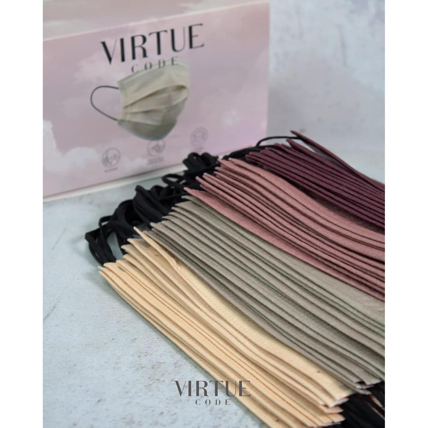 Mascarillas Desechables VIRTUE CODE 3 Capas - 50 Unidades Tonos Tierra