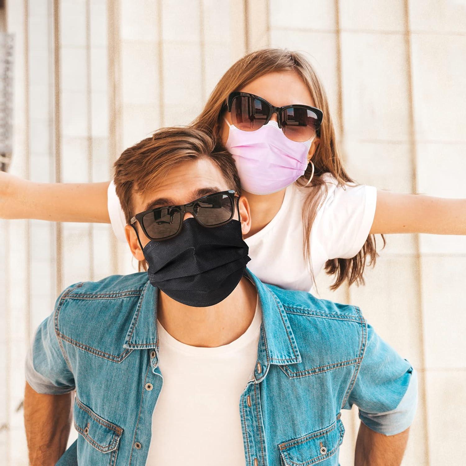 Mascarillas Desechables Negras 4 Capas Assacalynn 50PCS