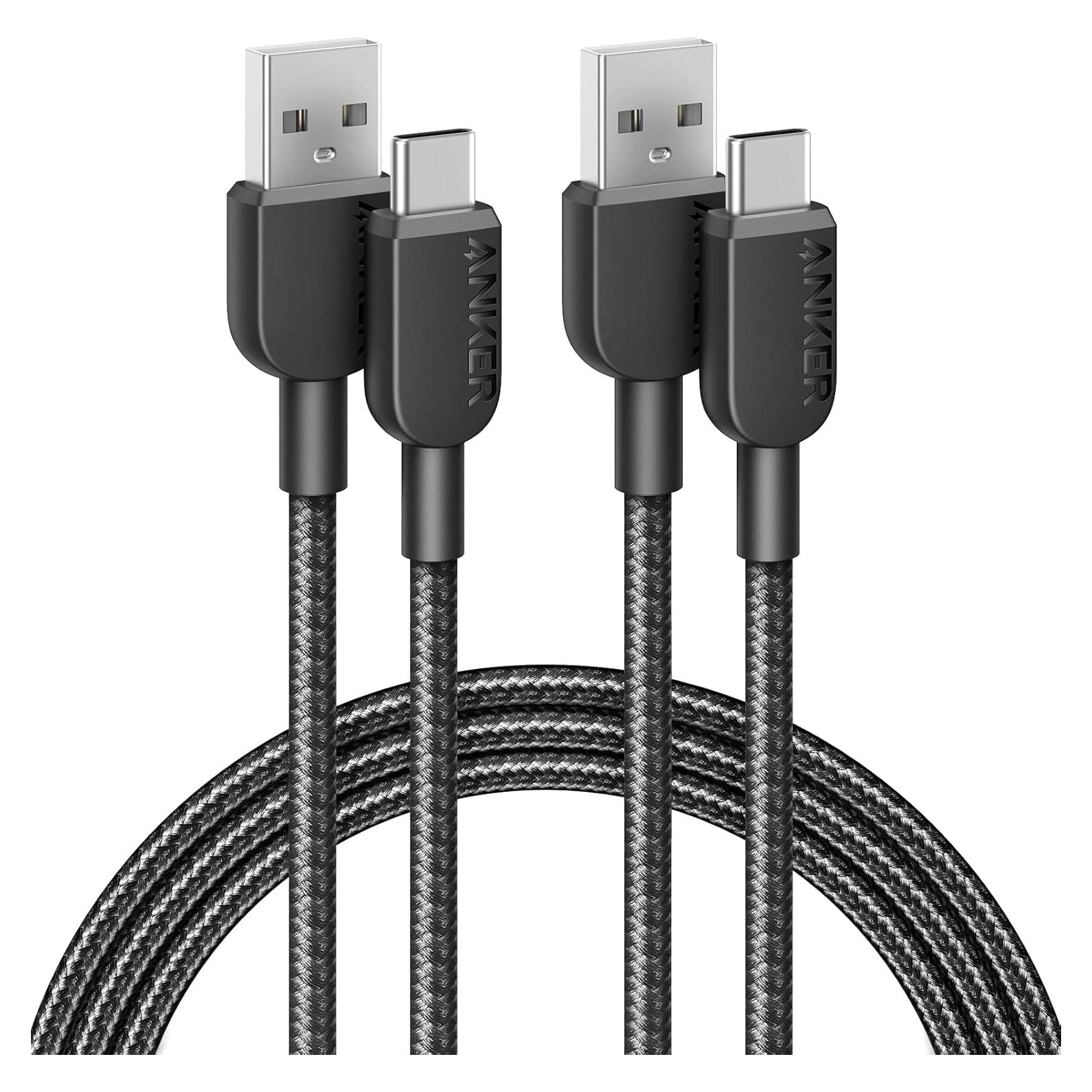 Cable USB A a USB C Anker 310, 2 Unidades 1.83 m Negro