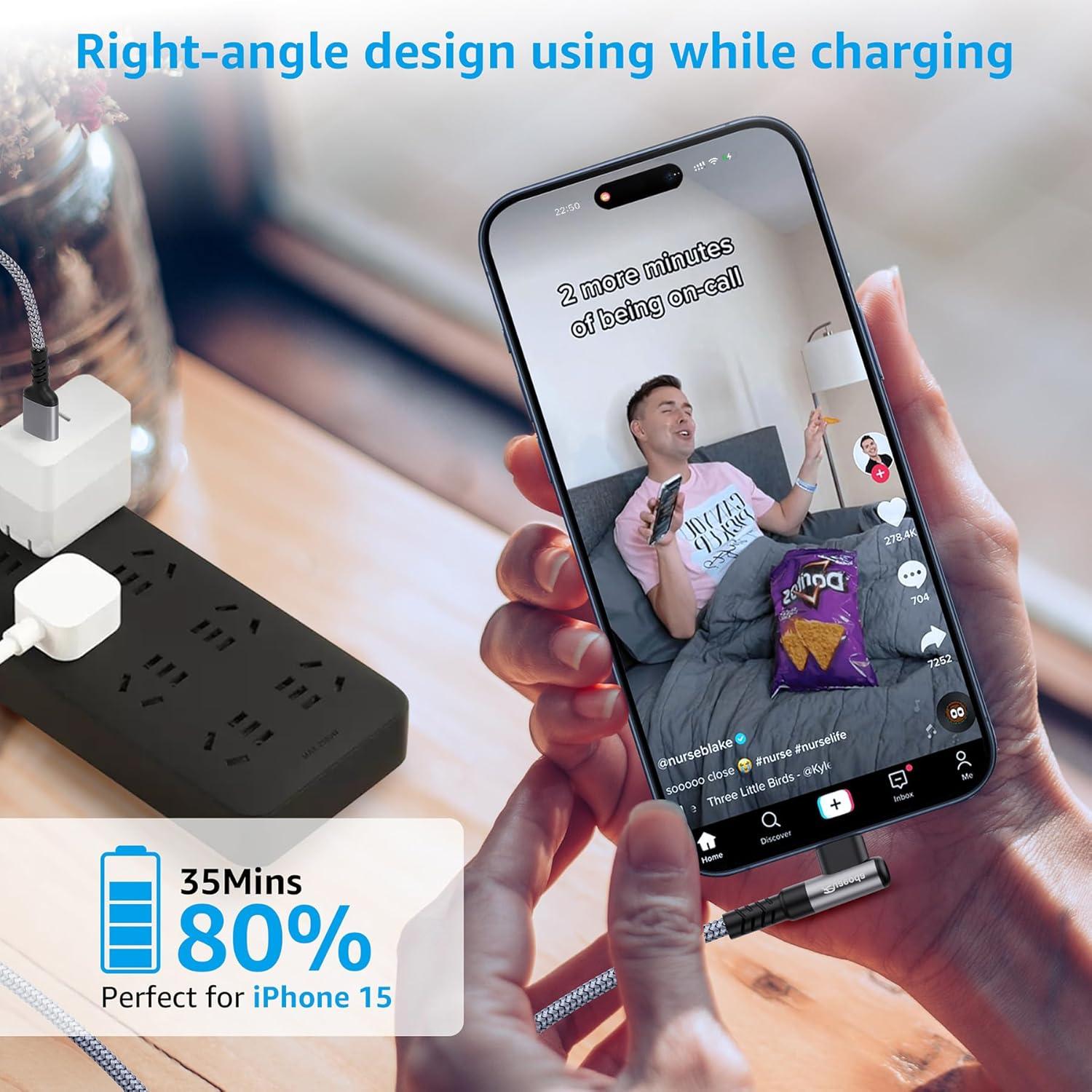 Cable USB C 1.83 m Ruaeoda 2Pack Carga Rápida 3.1A