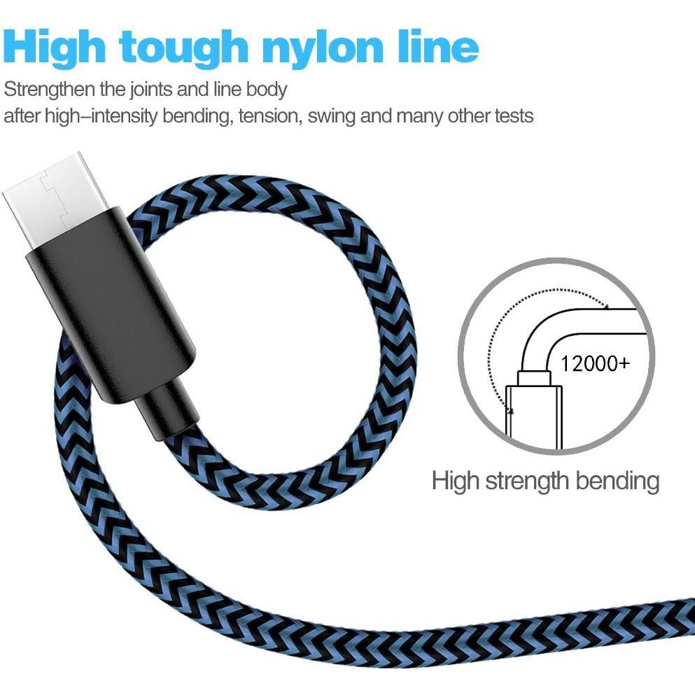 5 Cables USB-C a USB-A AIOXQNL 3A Carga Rápida 0.91-3.05m
