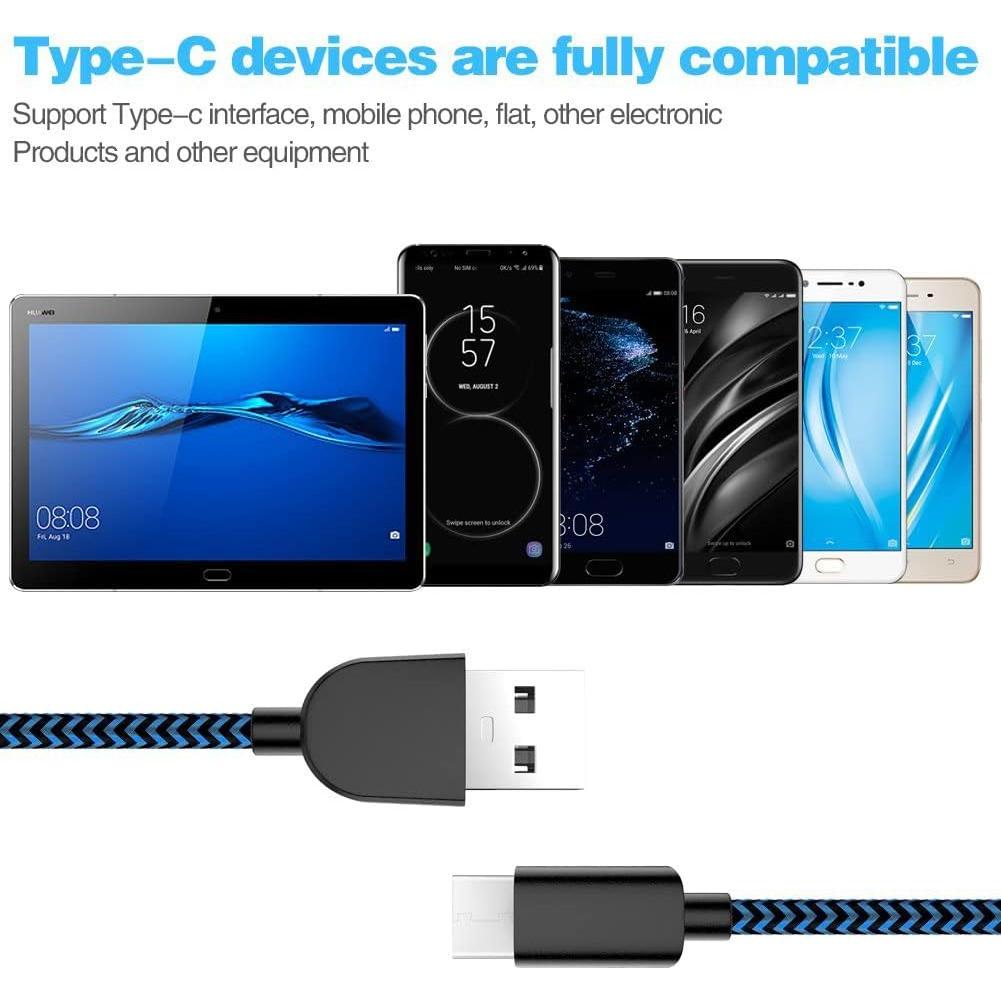 5 Cables USB-C a USB-A AIOXQNL 3A Carga Rápida 0.91-3.05m