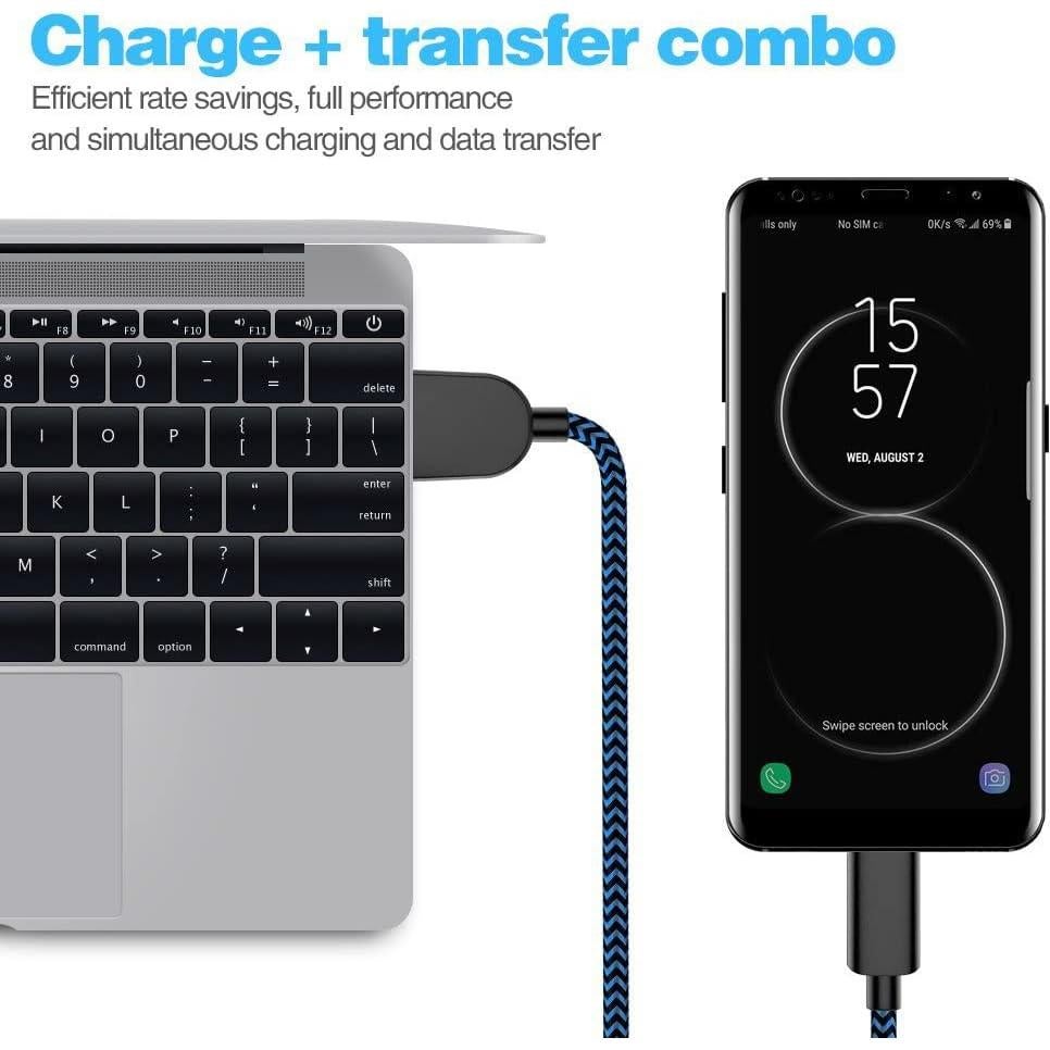 5 Cables USB-C a USB-A AIOXQNL 3A Carga Rápida 0.91-3.05m