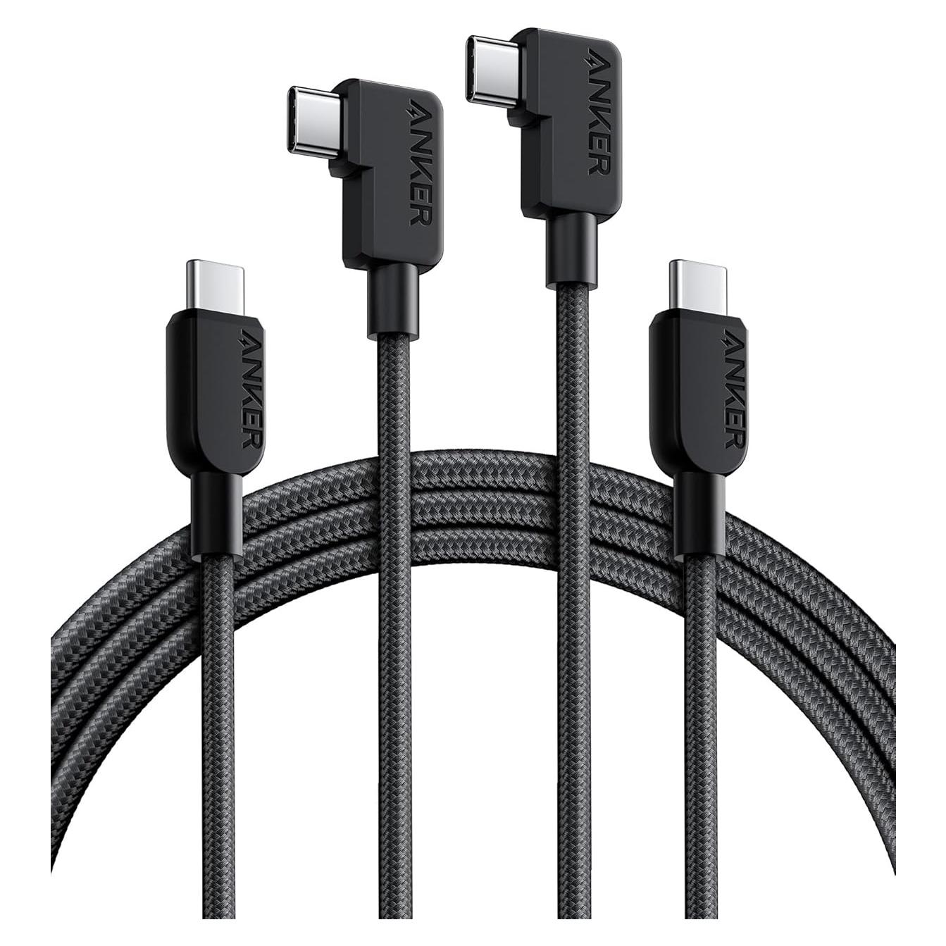 Cable USB-C a USB-C Anker 240W 1.83m Trenzado 90° (2Pack)