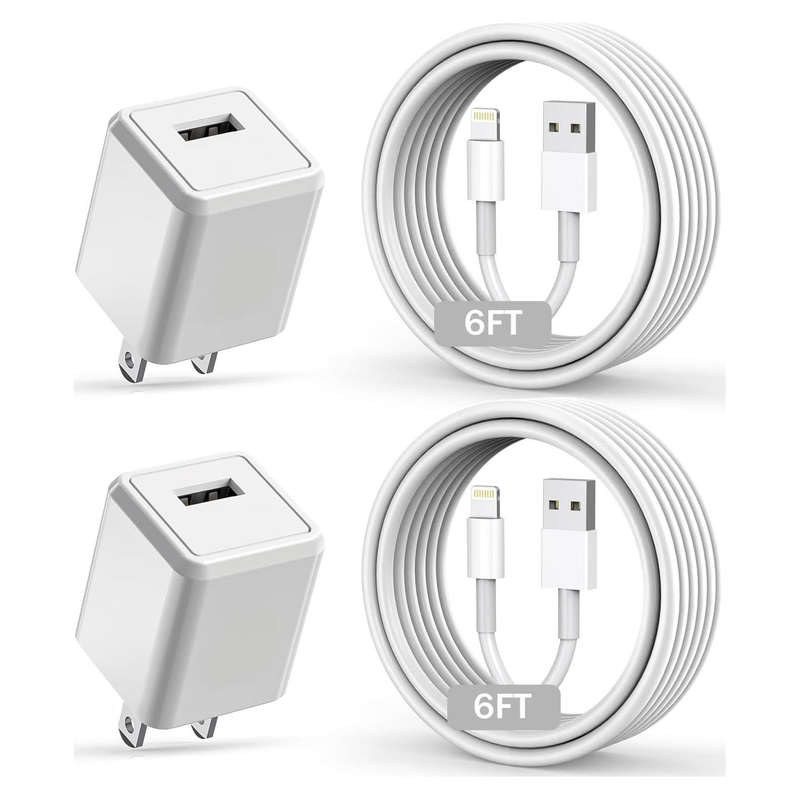 Cargador iPhone 2Pack 6FT USB a Lightning Carga Rápida