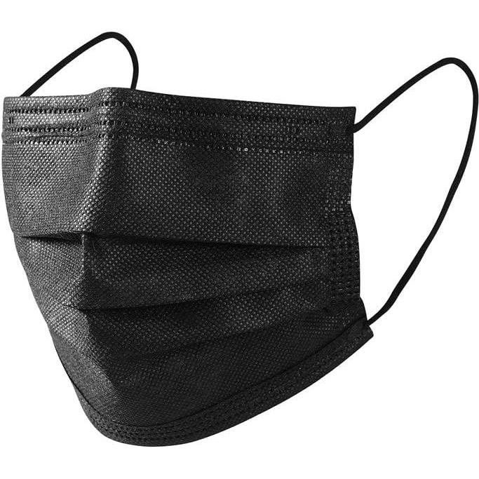 Mascarillas Desechables Negras 3 Capas Paquete de 12