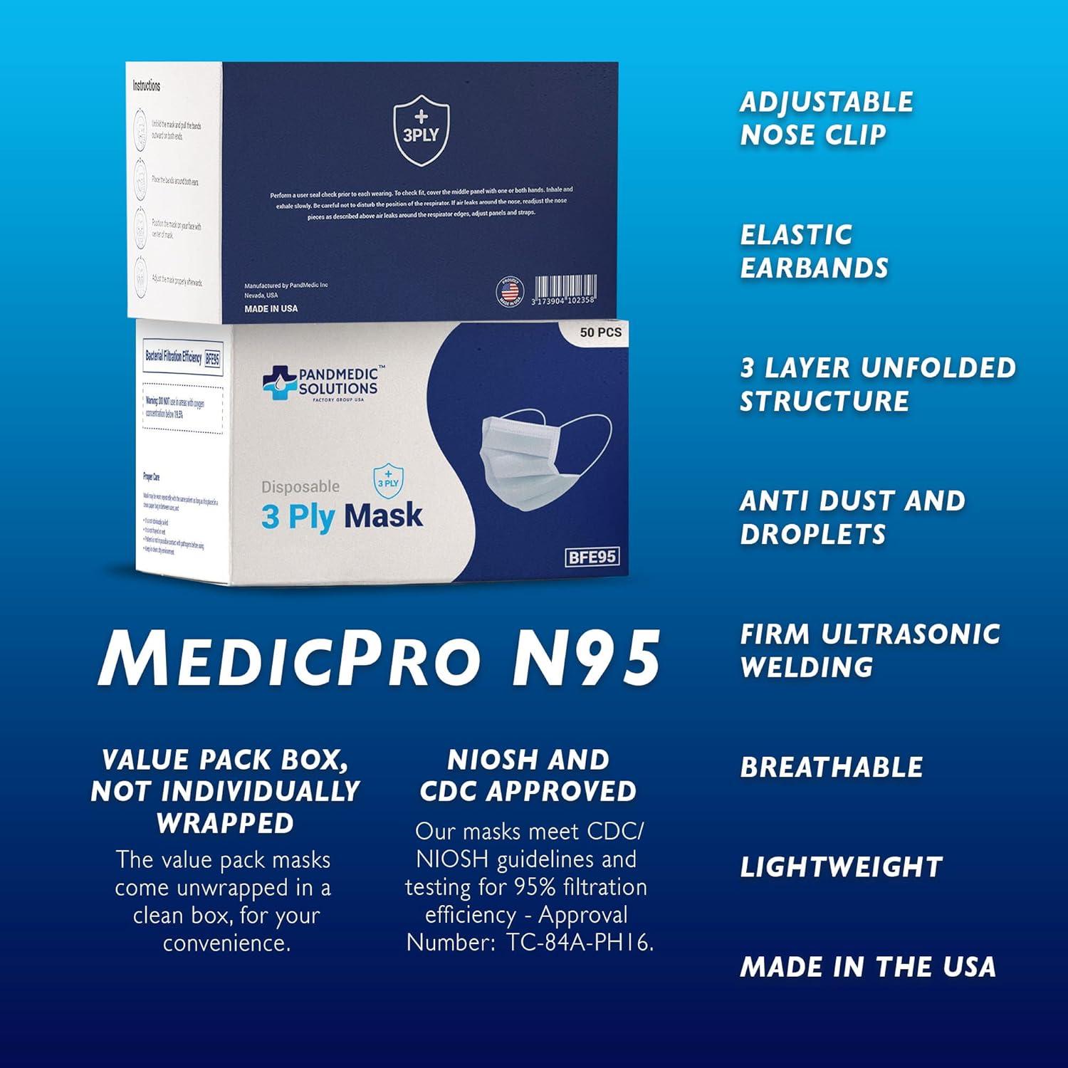 Mascarillas Desechables PandMedic 3 Capas - Caja de 50 Unidades