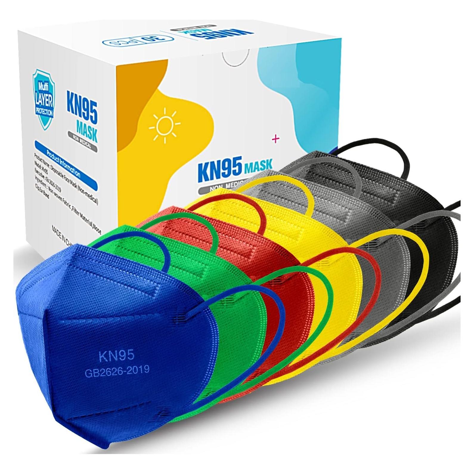 Mascarillas KN95 para Niños 30 Pcs 5 Capas Transpirables