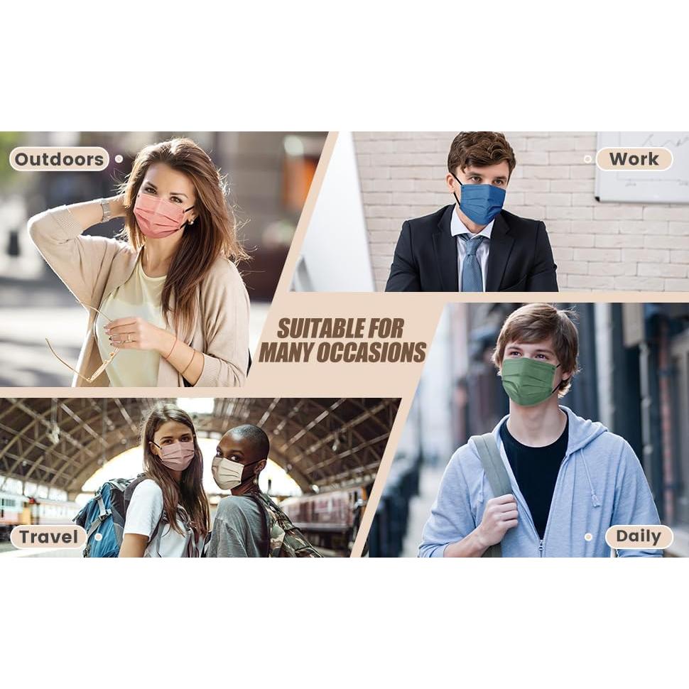 Mascarillas Desechables Multicolores NEWLA - 50 Piezas 4 Capas