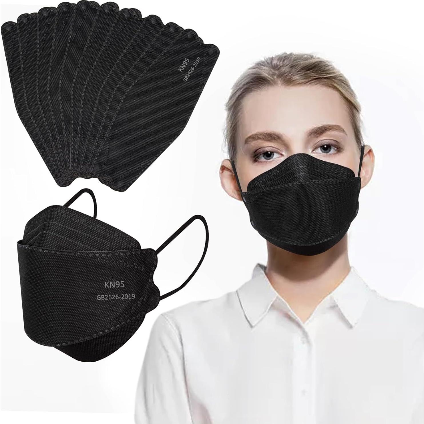 Mascarillas KN95 Borje Adultos 50 Unidades Negra 5 Capas