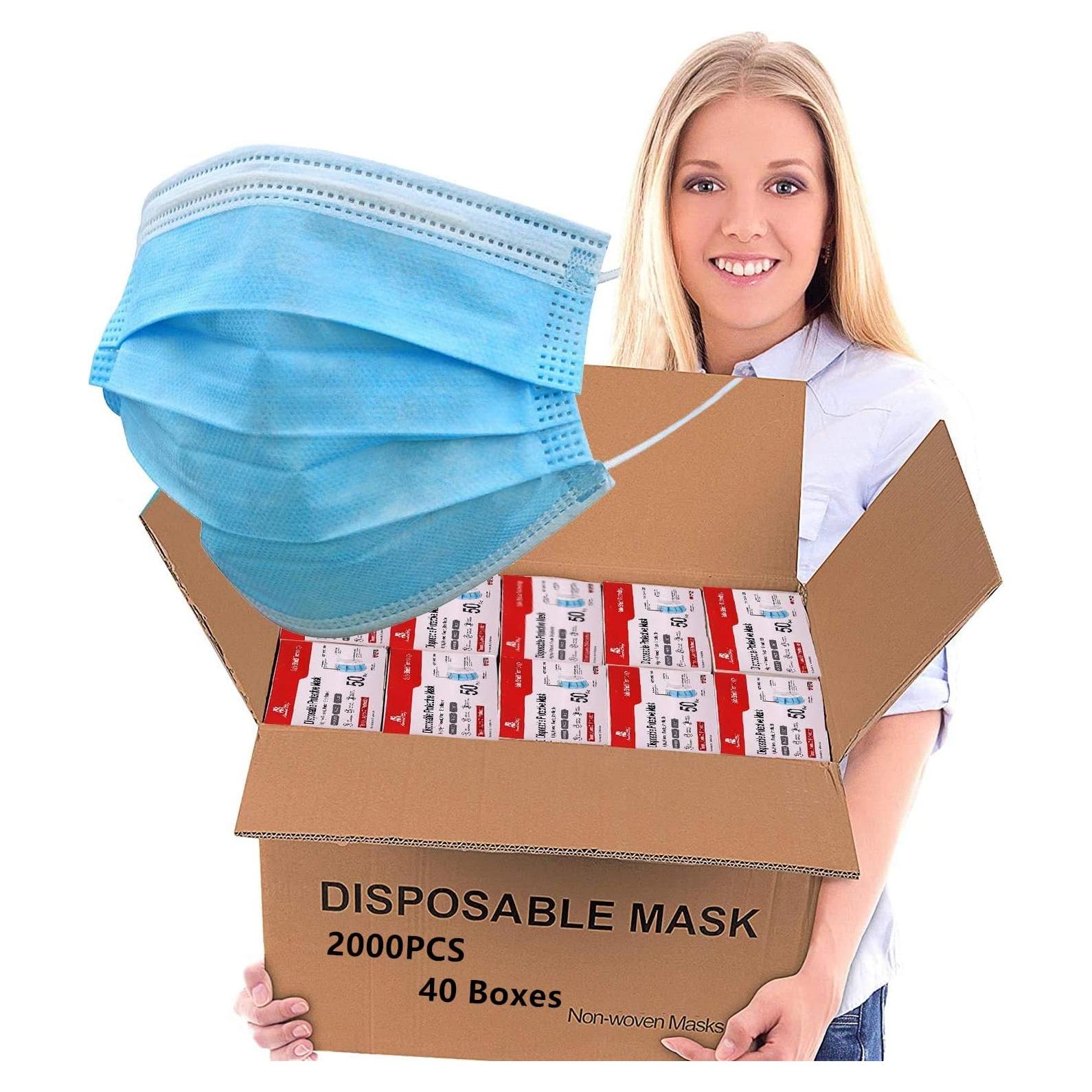 Mascarillas Faciales Desechables Montana West 2000 Pcs 3 Capas