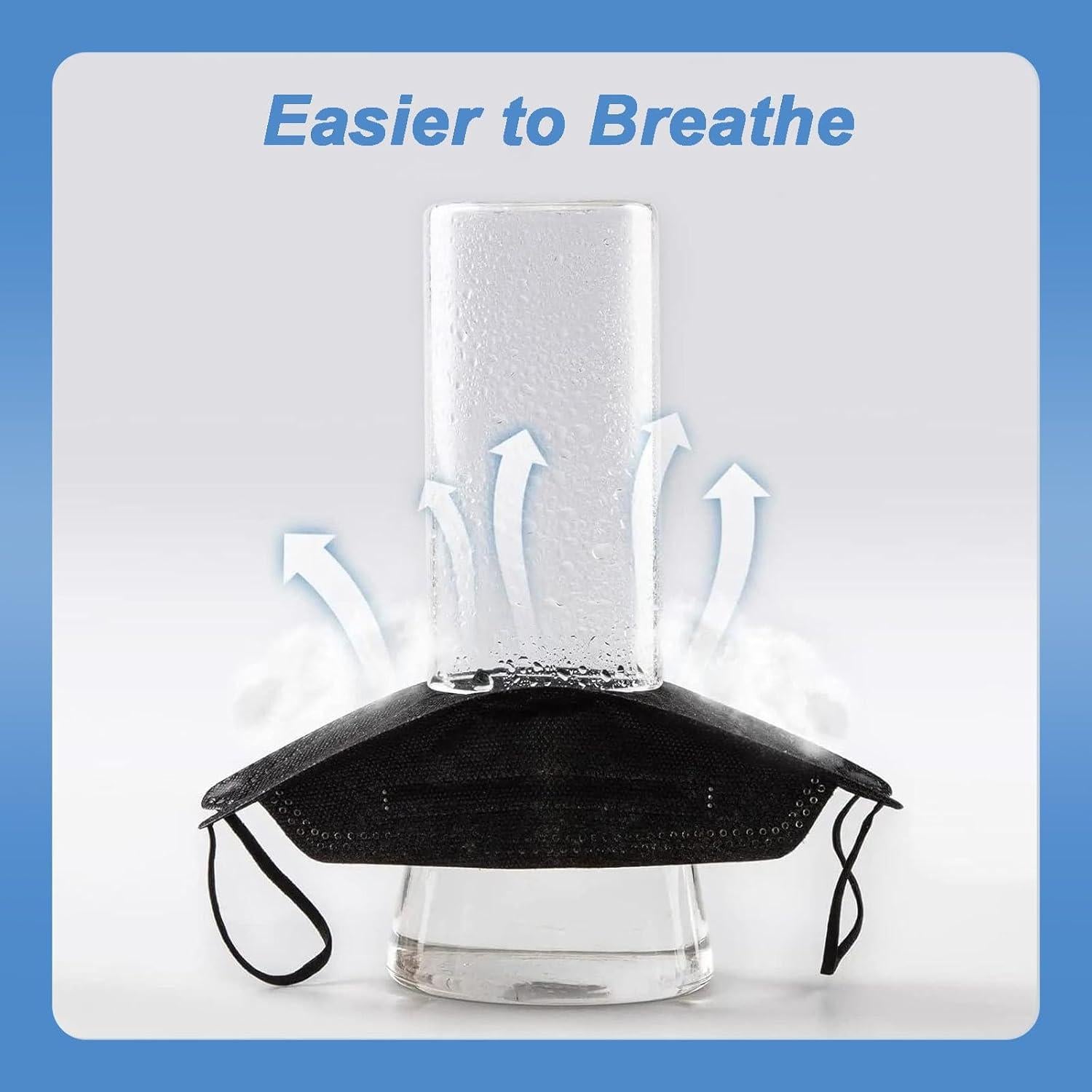 Mascarillas KN95 Negras 50 Unidades 5 Capas Eficiencia >95%