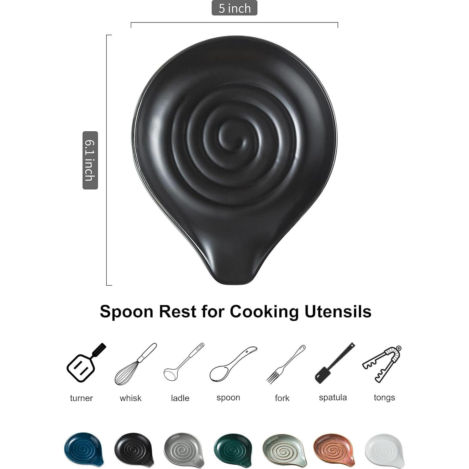 Soporte para Cuchara de Porcelana LAUCHUH Negro 15.5 cm