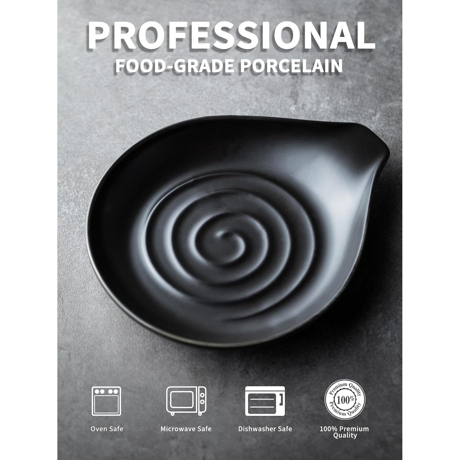 Soporte para Cuchara de Porcelana LAUCHUH Negro 15.5 cm