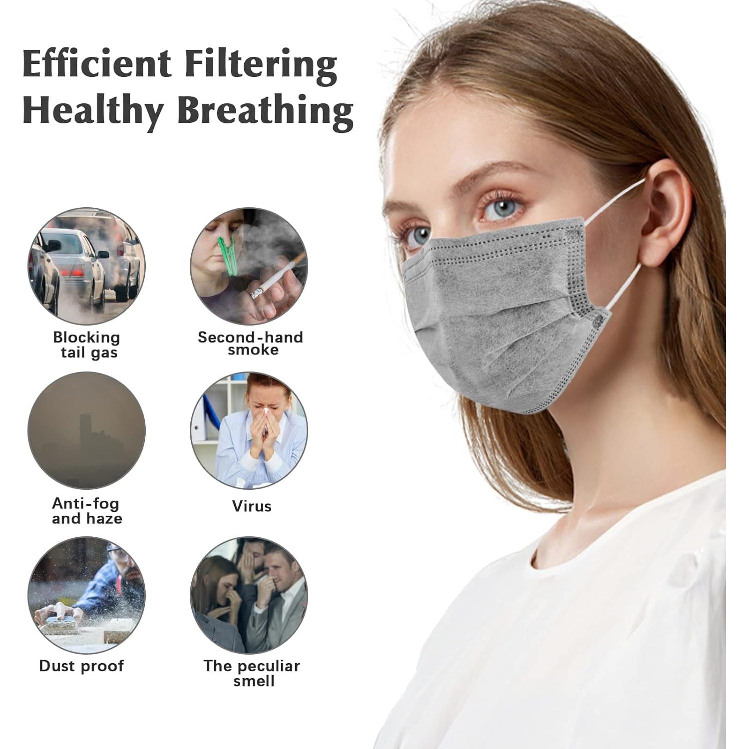 Mascarillas Desechables Wecolor 100 Pcs 3 Capas Gris