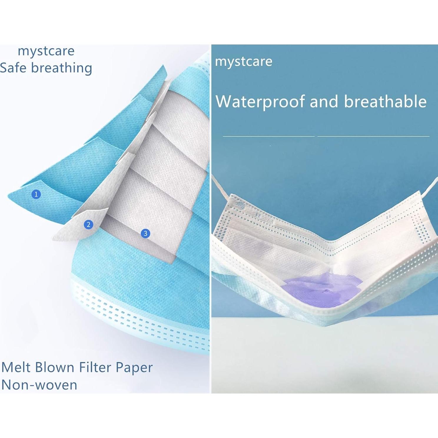 Mascarillas Desechables 50 Pcs Adultos 3 Capas Azul