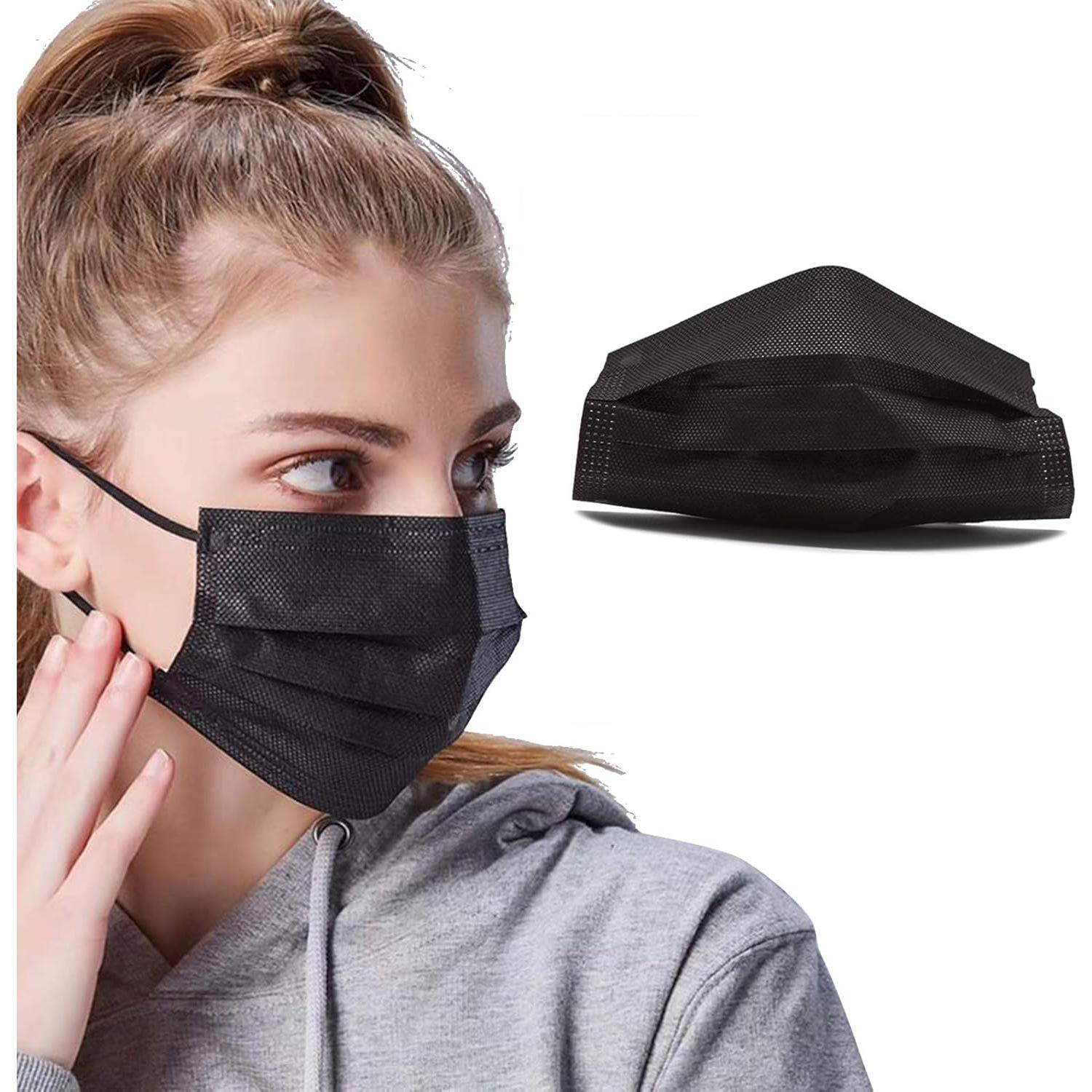 Mascarillas Desechables Negras MFCRERO - Paquete de 50 Unidades