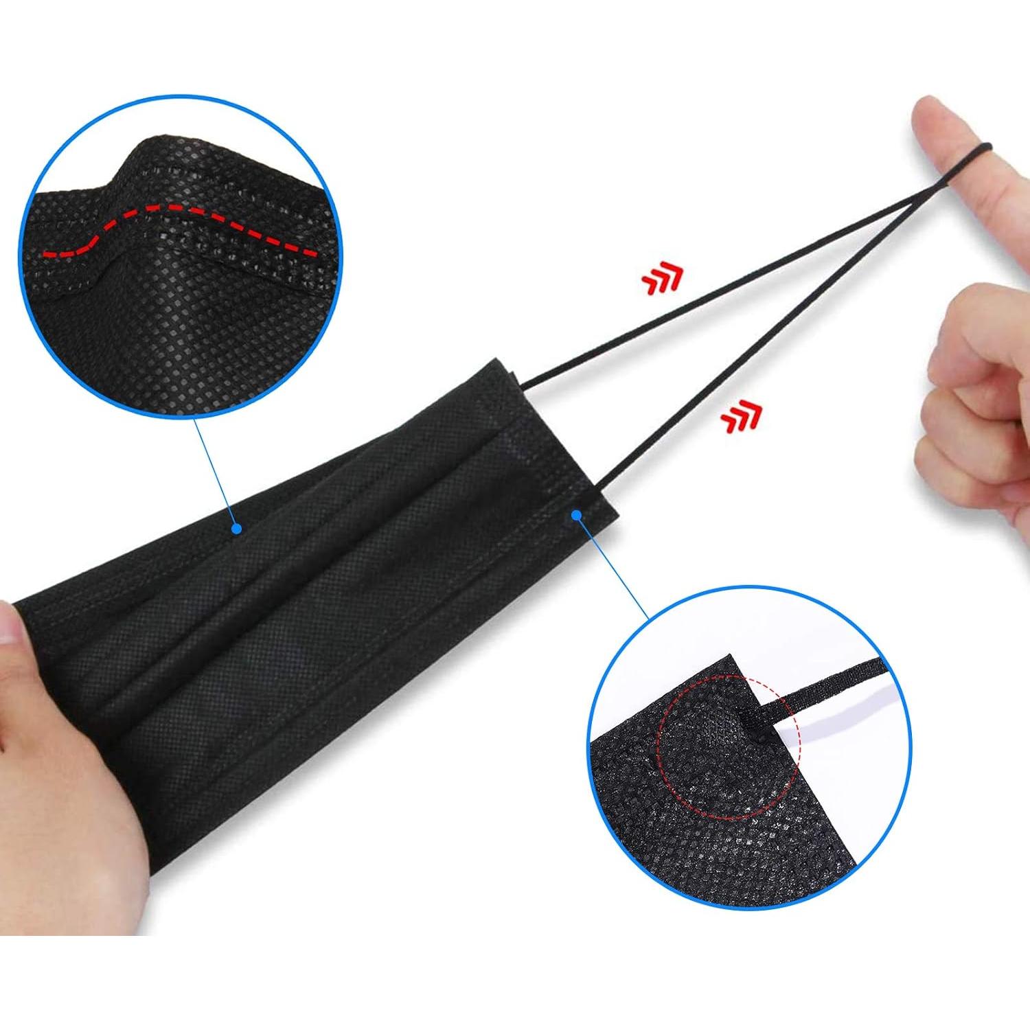 Mascarillas Desechables Negras MFCRERO - Paquete de 50 Unidades