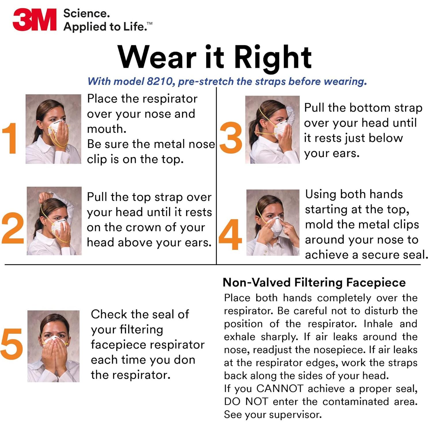 Respirador de Partículas N95 3M 8210 - Paquete de 20 Unidades