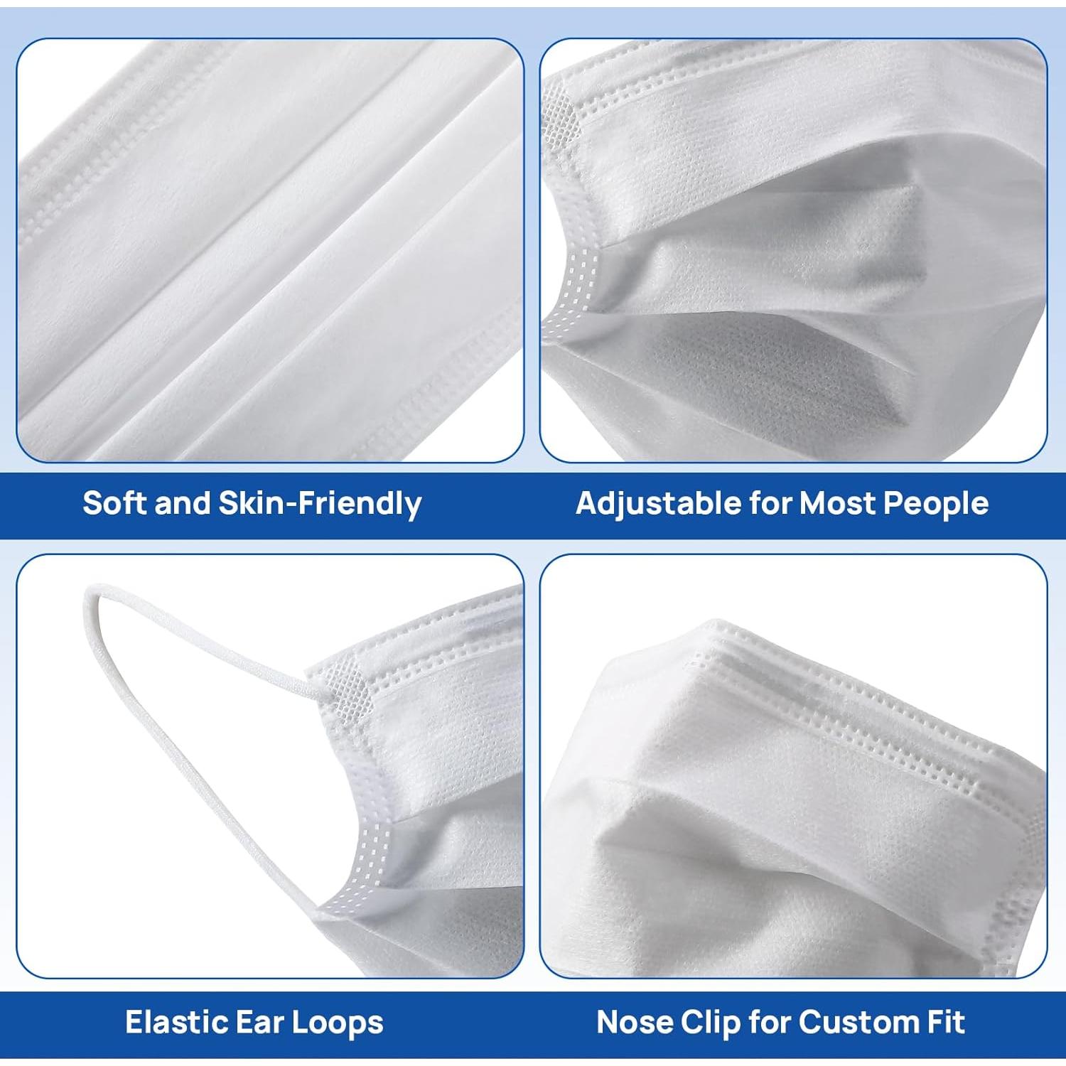 Mascarillas Desechables JMU 50pcs 3 Capas Grado Médico Blancas