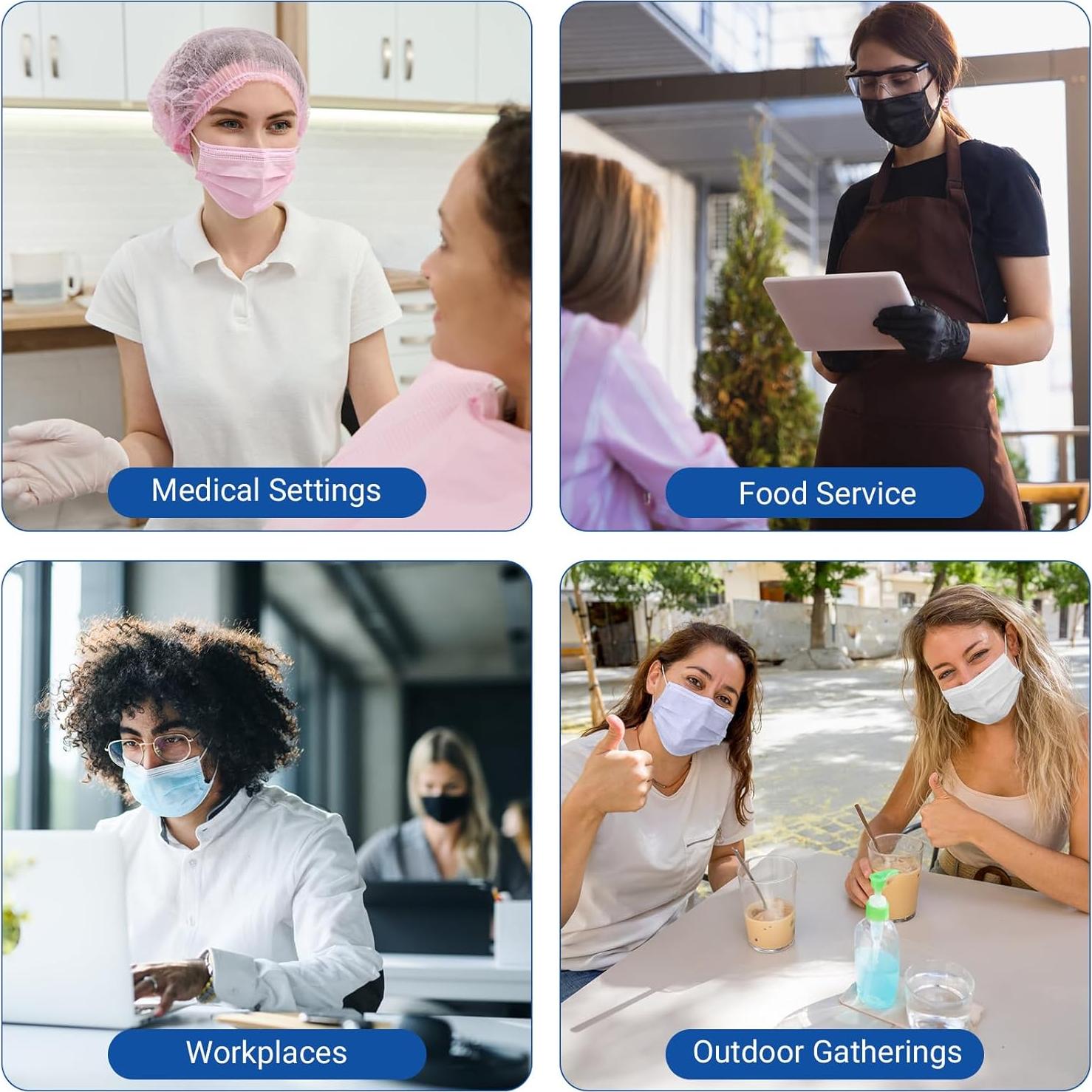 Mascarillas Desechables JMU 50pcs 3 Capas Grado Médico Blancas