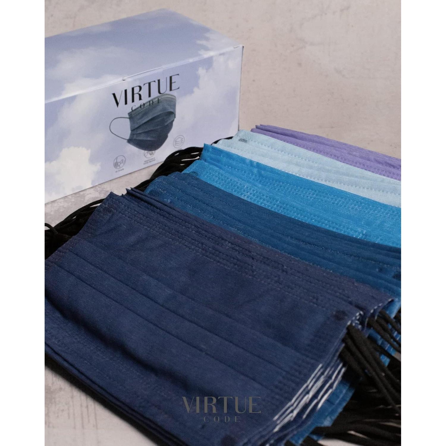 Mascarillas Desechables VIRTUE CODE 3 Capas Suaves 50 Unidades