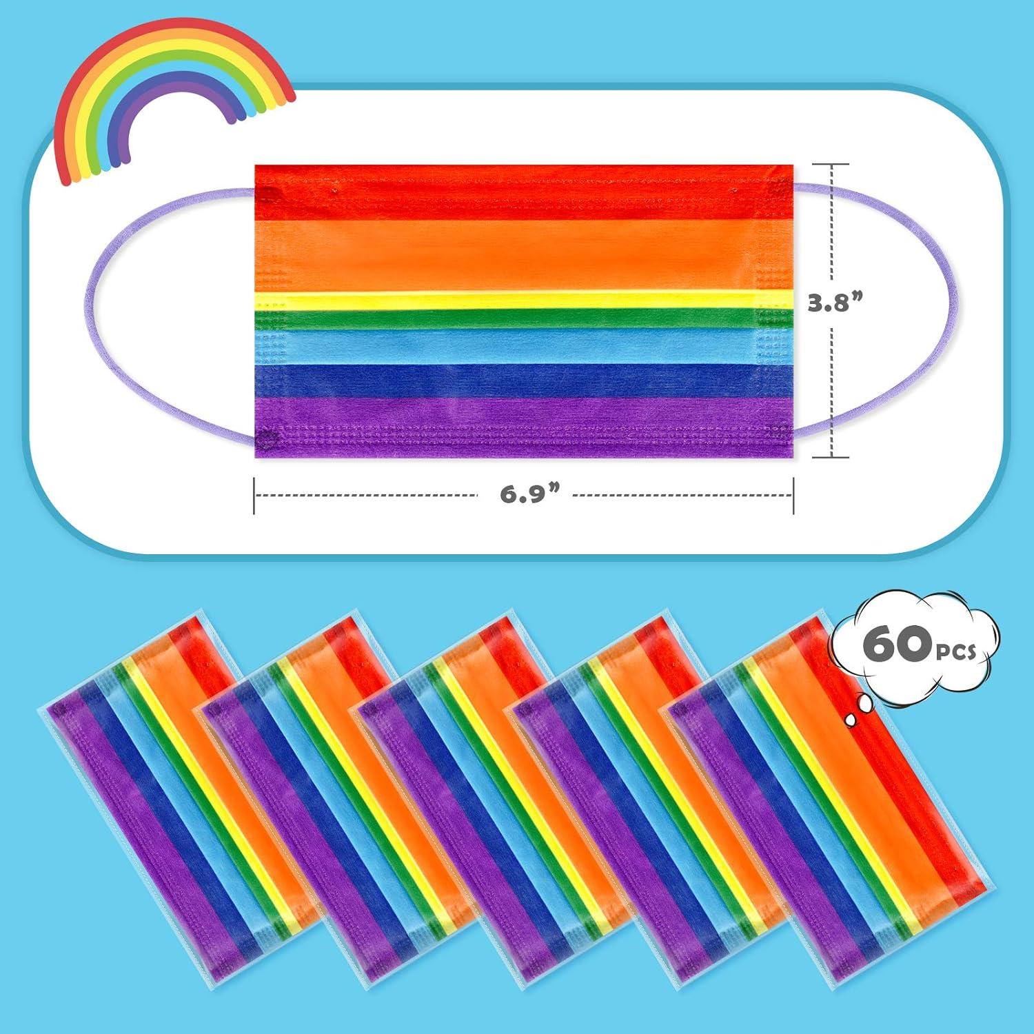 Mascarillas desechables Tomorotec 60PCS arcoíris 3 capas