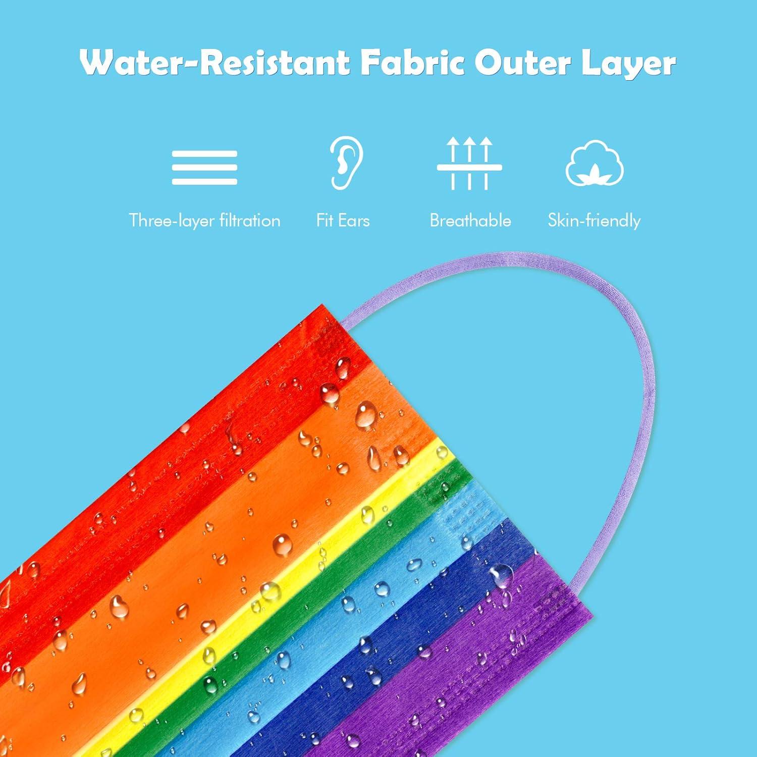 Mascarillas desechables Tomorotec 60PCS arcoíris 3 capas