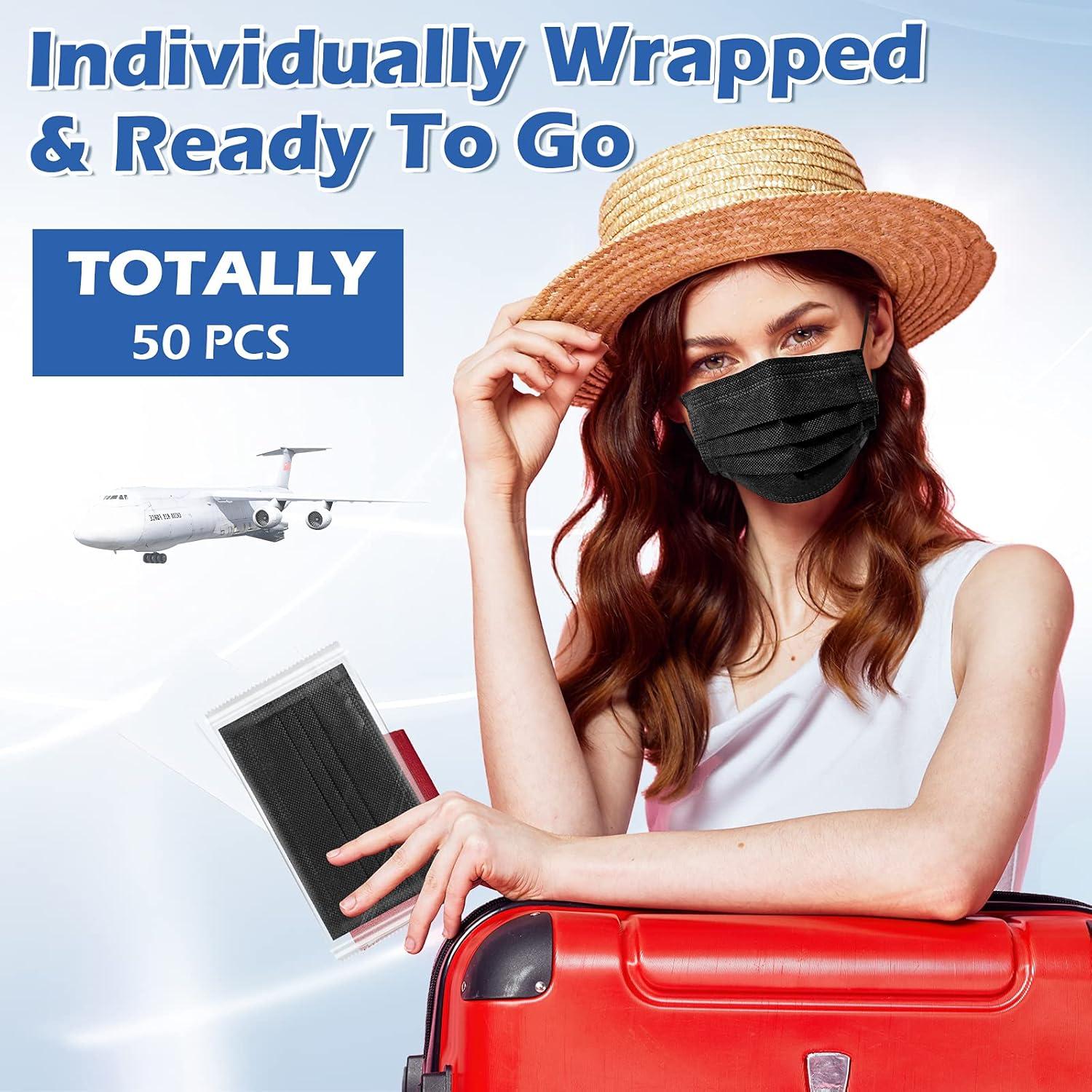 Mascarillas Desechables Negras XDX - Paquete de 50 Unidades 4 Capas