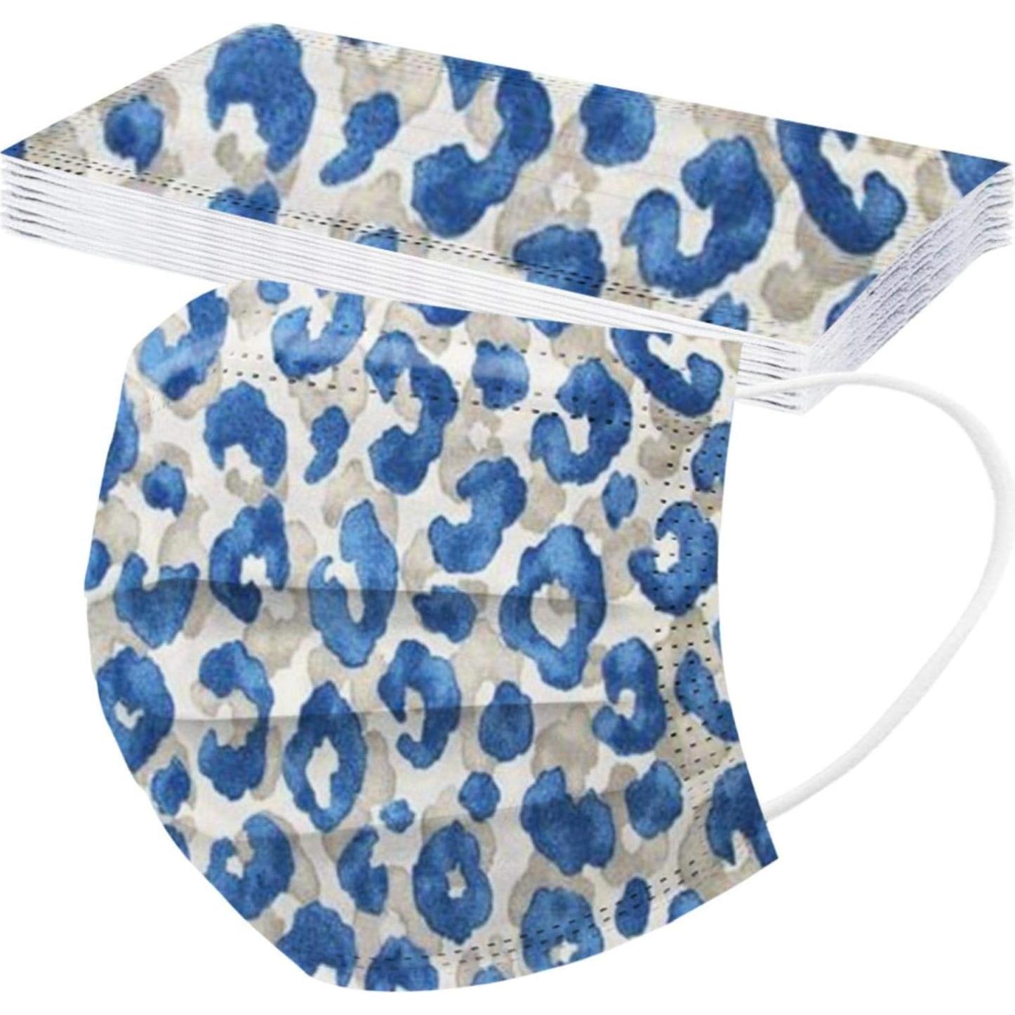 Mascarillas desechables MEESOUL 50 unidades leopardo 3 capas