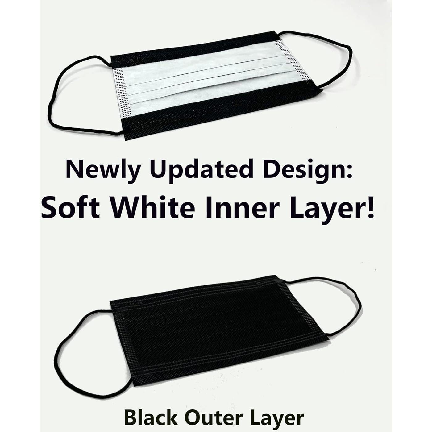 Mascarillas Desechables Negras MagiCare - 50 Unidades 3 Capas