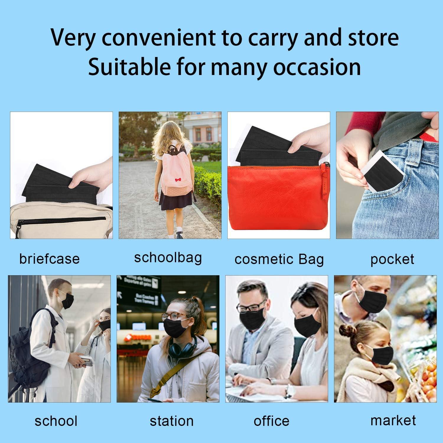 Mascarillas Desechables 3 Capas Adulto Negro 100 Piezas