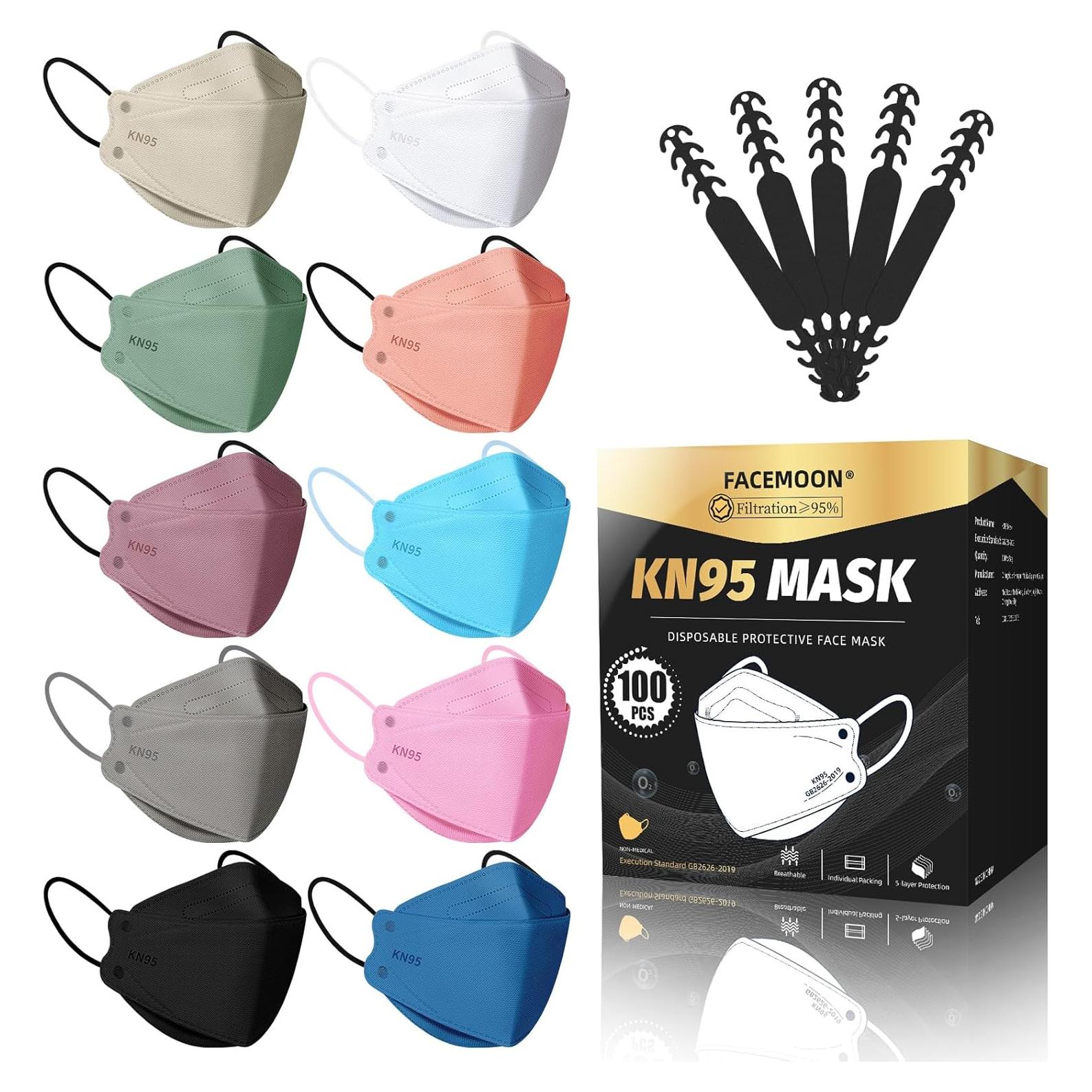 Mascarilla KN95 Desechable FACEMOON - Paquete de 100 Unidades 5 Capas