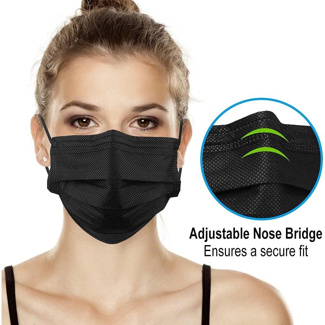 Mascarillas Desechables Negras MEESOUL 1000 PCS 3 Capas