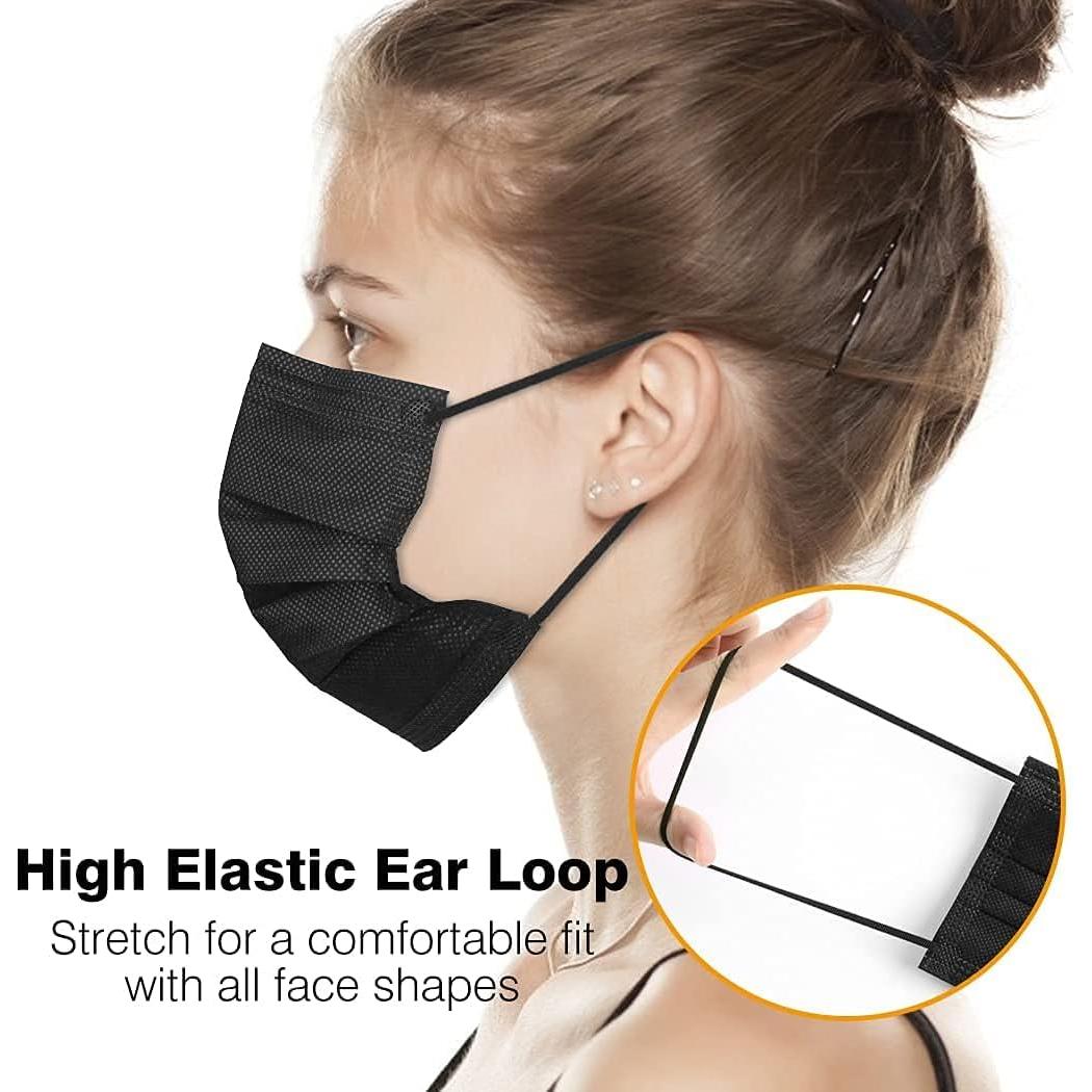 Mascarillas Desechables Negras MEESOUL 1000 PCS 3 Capas