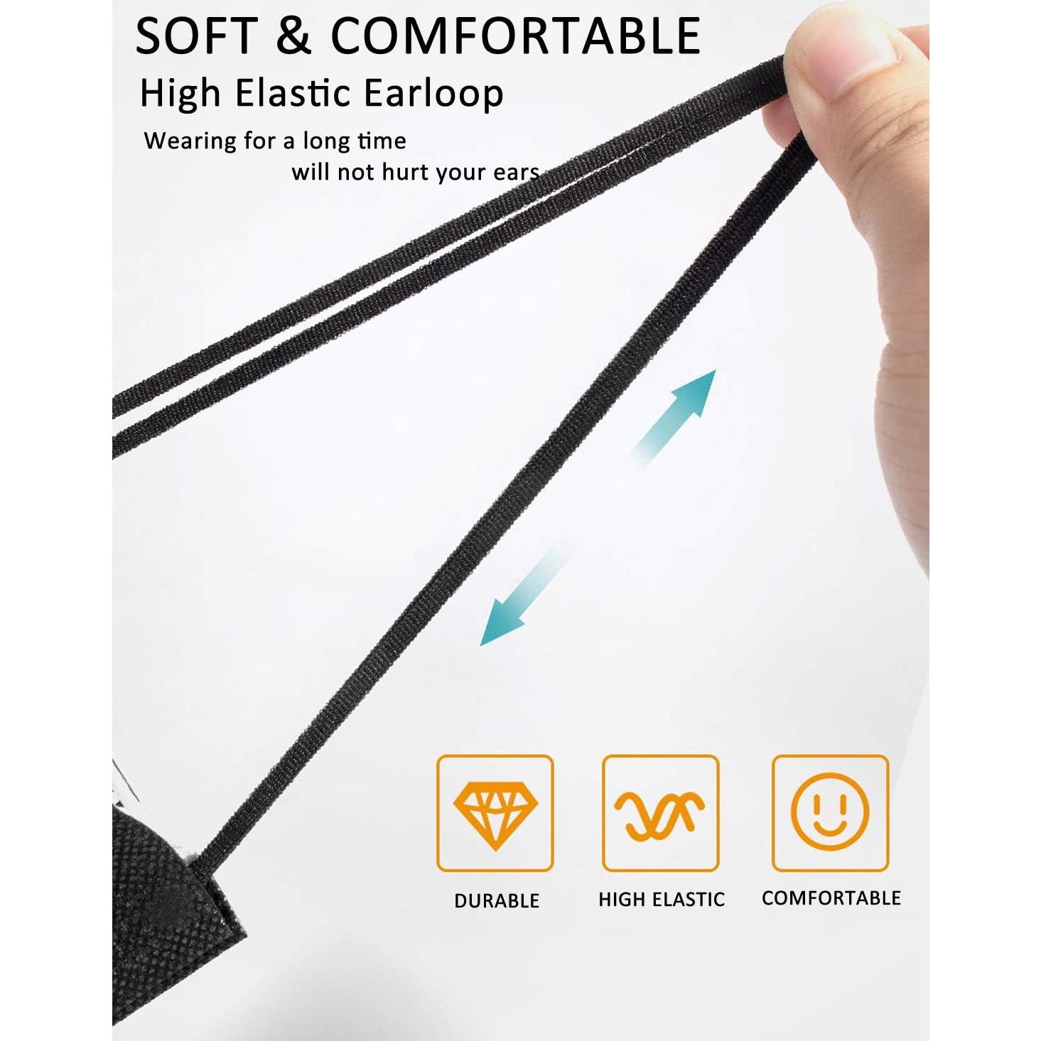 Mascarillas Desechables Negras HUHETA 100 Pcs 3 Capas Transpirables