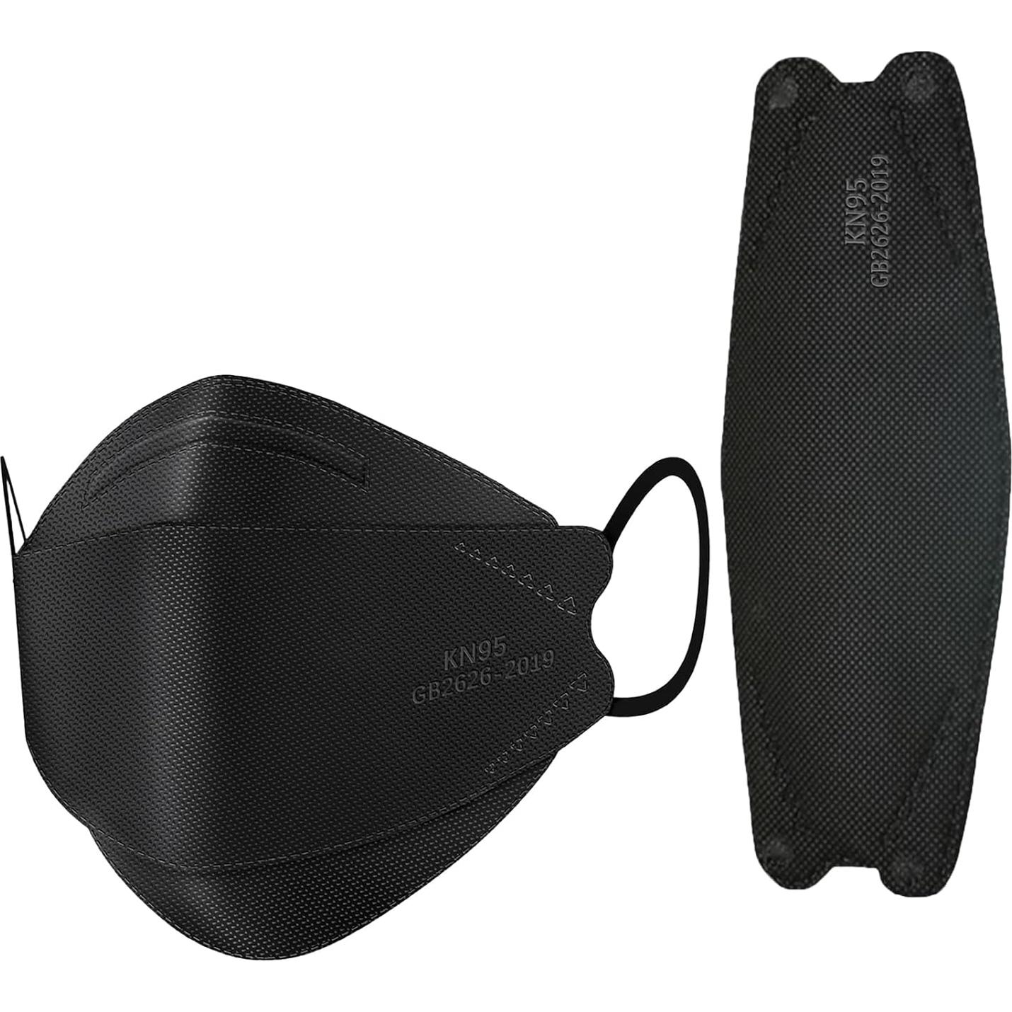 Mascarillas desechables KN95 AKGK 50 unidades negras 5 capas