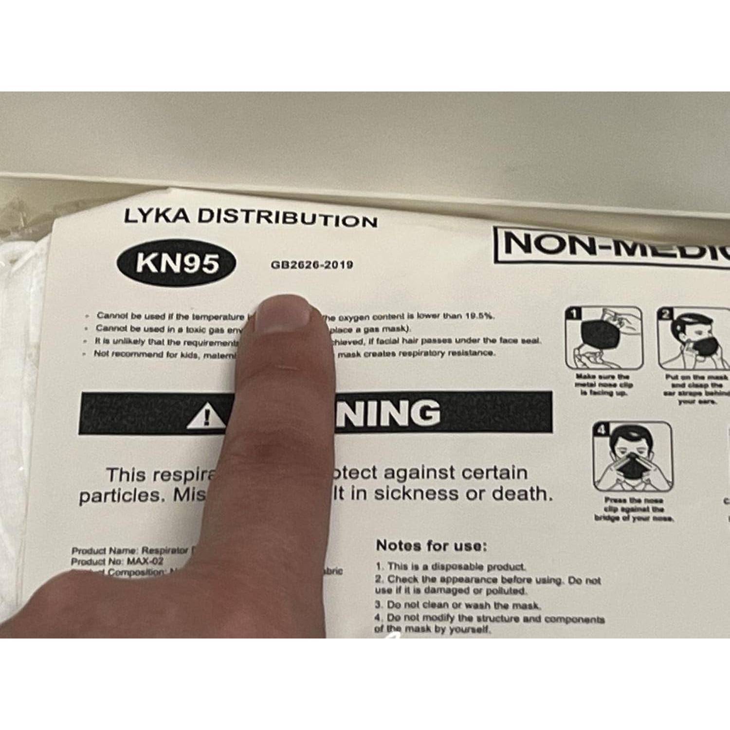 Mascarillas KN95 Lyka Paquete de 50 - Desechables 5 Capas