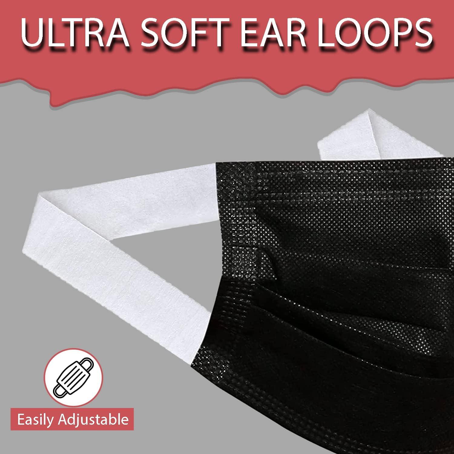 Mascarillas Desechables 3 Capas Ultra Suaves 50 Unidades Negro