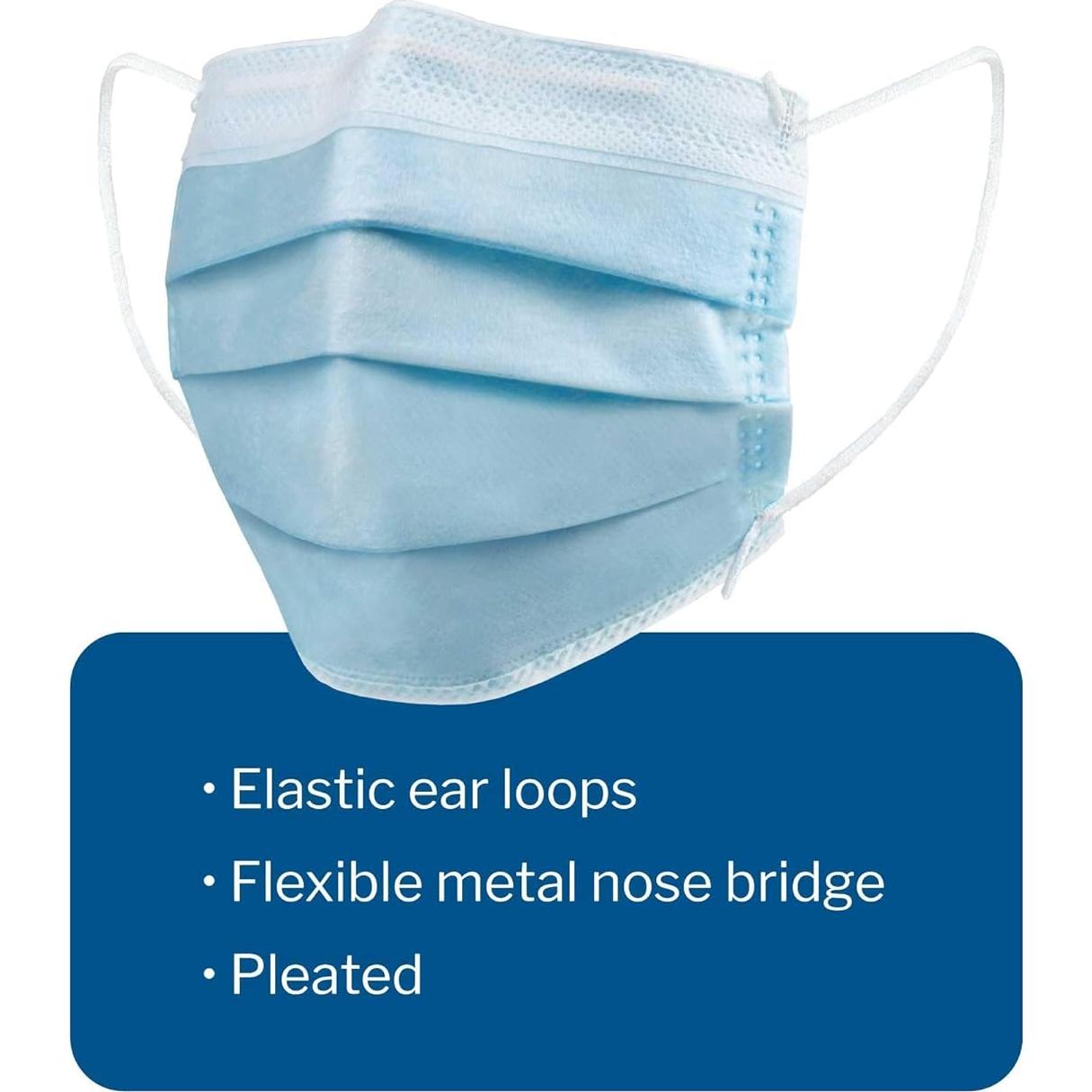 Mascarillas Médicas McKesson Nivel 1, 50 Unidades, Azul, 17.78x9.53 cm