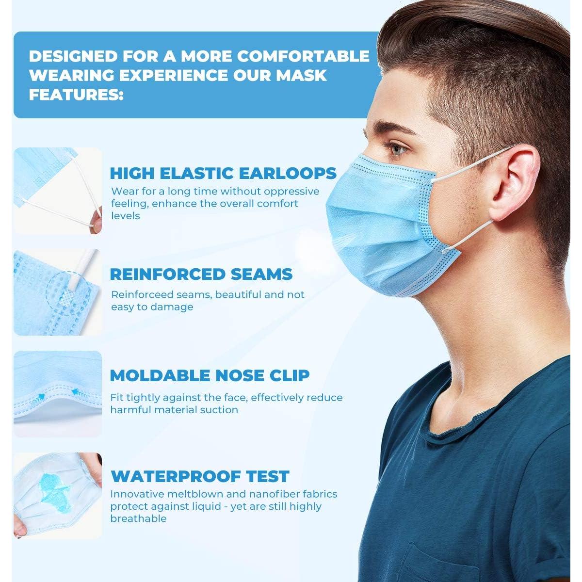 Mascarillas Desechables 3 Capas ZUBREX 50 Pcs Azul